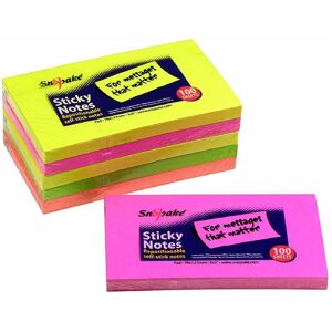 Snopake, Haftnotiz, Haftnotizen Neon-farbig Mini 100 Blatt 127mmx76mm (76 x 127 mm) Snopake, Haftnotiz, Haftnotizen Neon-farbig Mini 100 Blatt 127mmx76mm (76 x 127 mm)