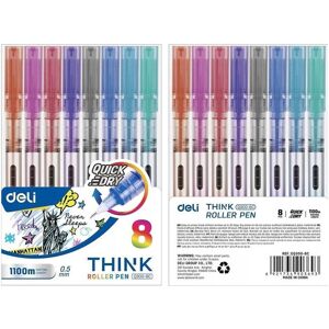 Deli, Schreibstifte, Think Kugelschreiber 0,5 mm 8 Farben (8x) Deli, Schreibstifte, Think Kugelschreiber 0,5 mm 8 Farben (8x)