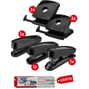 Novus, Locher, Heftmaschine +Locher 10ST schwarz Novus, Locher, Heftmaschine +Locher 10ST schwarz