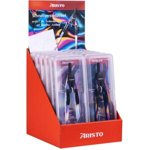 Aristo BTS Schnellverstellzirkel, iris, ohne Gelenke, Minen, Hebelmechanik Display mit 12 Stück, Zirkel, Mehrfarbig Aristo BTS Schnellverstellzirkel, iris, ohne Gelenke, Minen, Hebelmechanik Display mit 12 Stück, Zirkel, Mehrfarbig