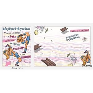 Stamp, Stempel, Comic B6 Karte + Umschlag Muster Nr. 11 Stamp, Stempel, Comic B6 Karte + Umschlag Muster Nr. 11