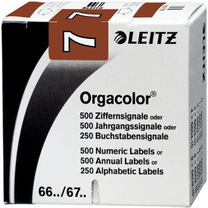Leitz, Ordner Zubehör, Ziffernsignal Orgacolor "7", auf Rolle, braun Masse: (B)30 x (H)23 mm, auf Trägerbandrolle, sel Leitz, Ordner Zubehör, Ziffernsignal Orgacolor "7", auf Rolle, braun Masse: (B)30 x (H)23 mm, auf Trägerbandrolle, sel