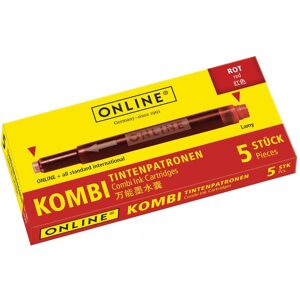 Online, Ersatzpatronen + Tintenfass, Tintenpatronen Kombi 17307/12 Rot 5 Stück (Rot, 12 Stk.) Online, Ersatzpatronen + Tintenfass, Tintenpatronen Kombi 17307/12 Rot 5 Stück (Rot, 12 Stk.)