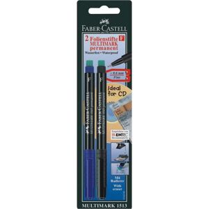 Faber-Castell, Marker, C.Marker Multimark perm. F bl/sw 2xBK 156295 (2x) Faber-Castell, Marker, C.Marker Multimark perm. F bl/sw 2xBK 156295 (2x)