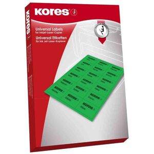 Kores, Etiketten, Universal-Etiketten, 70 x 42,3 mm, grün, 100 Blatt ohne Rand Kores, Etiketten, Universal-Etiketten, 70 x 42,3 mm, grün, 100 Blatt ohne Rand