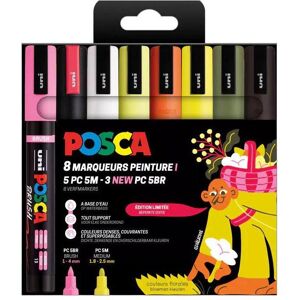 Uni Posca, Marker, PC5M Marker Set Blumenfarben - 8 Stück. (8x) Uni Posca, Marker, PC5M Marker Set Blumenfarben - 8 Stück. (8x)
