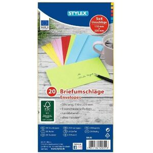Toppoint, Briefumschlag, Briefhülle DL gum. 5Farb.sort. (DL, 20x) Toppoint, Briefumschlag, Briefhülle DL gum. 5Farb.sort. (DL, 20x)