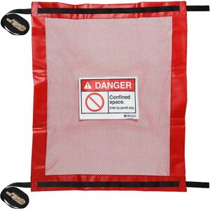 Brady, Etiketten, Set mit verschliessbaren Schachtabdeckungen, PVC-beschichtetes Polyester, Rot, Enger Raum – L Brady, Etiketten, Set mit verschliessbaren Schachtabdeckungen, PVC-beschichtetes Polyester, Rot, Enger Raum – L