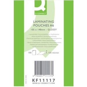 Q-Connect, Laminierfolie, Folientaschen für Laminatoren A6 (A6, 100 Stk., 125 µm) Q-Connect, Laminierfolie, Folientaschen für Laminatoren A6 (A6, 100 Stk., 125 µm)