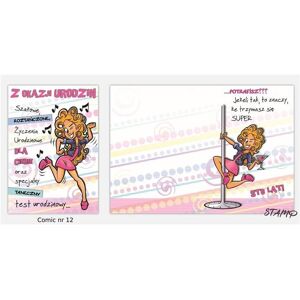 Stamp, Stempel, Comic B6 Karte + Umschlag Muster Nr. 12 Geburtstag Stamp, Stempel, Comic B6 Karte + Umschlag Muster Nr. 12 Geburtstag