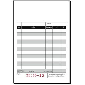 Sigel, Formular, Kassenblock Papierformat: DIN A6 Anzahl der Durchschläge: 1 Durchschlag (50x) Sigel, Formular, Kassenblock Papierformat: DIN A6 Anzahl der Durchschläge: 1 Durchschlag (50x)