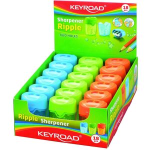 Keyroad, Spitzer, Ripple spitzer, kunststoff, doppelt, mit behälter, im display verpackt, farbmischung Keyroad, Spitzer, Ripple spitzer, kunststoff, doppelt, mit behälter, im display verpackt, farbmischung