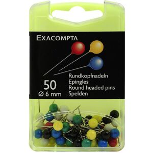 Exacompta, Nägel, Rundkopfnadeln Ø 6 mm, multicolor (50 Stk., 6 mm) Exacompta, Nägel, Rundkopfnadeln Ø 6 mm, multicolor (50 Stk., 6 mm)