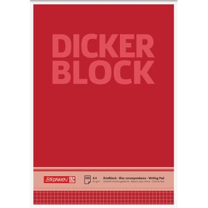 Brunnen, Heft + Block, Briefblock DIN A4 kariert 60g/m² rot weiss Dicker Block 100 Bl. (A4, Kariert, Harter Einband) Brunnen, Heft + Block, Briefblock DIN A4 kariert 60g/m² rot weiss Dicker Block 100 Bl. (A4, Kariert, Harter Einband)