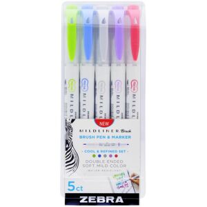 Zebra, Marker, Marker Mildliner Brush Cool&Refined 5 Farben (5x) Zebra, Marker, Marker Mildliner Brush Cool&Refined 5 Farben (5x)