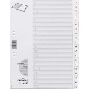 Durable, Ordner Zubehör, Register A4 A-Z 20-tlg. weiss Durable, Ordner Zubehör, Register A4 A-Z 20-tlg. weiss