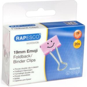 Rapesco Büroklammer, 1349 19mm Emoji Foldback Befestigungsclips (rosa) - 20 Klammern (20x) Rapesco Büroklammer, 1349 19mm Emoji Foldback Befestigungsclips (rosa) - 20 Klammern (20x)