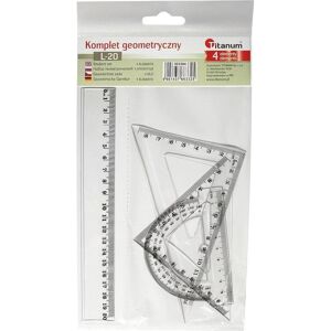 Titanum, Lineal, Geometrisches Set, 20cm, 4-teilig (20 cm) Titanum, Lineal, Geometrisches Set, 20cm, 4-teilig (20 cm)