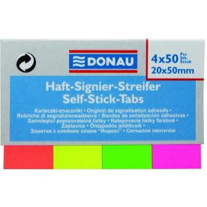 Donau, Schreibtisch Accessoire, Abheftregister, papier, 20x50mm, 4x50 register, farbig sortiert Donau, Schreibtisch Accessoire, Abheftregister, papier, 20x50mm, 4x50 register, farbig sortiert