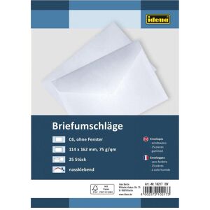Idena, Briefumschlag, BU C6 weiss 75g 25er nk o.F. FSC-Mix (C6, 25x) Idena, Briefumschlag, BU C6 weiss 75g 25er nk o.F. FSC-Mix (C6, 25x)