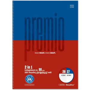 Staufen, Heft + Block, Collegeblock Premio, Spiralbindung, 90 g/qm, DIN A4, 80 Blatt (A4, Kariert, Liniert, Speziallineatur, Weicher Einband) Staufen, Heft + Block, Collegeblock Premio, Spiralbindung, 90 g/qm, DIN A4, 80 Blatt (A4, Kariert, Liniert, Speziallineatur, Weicher Einband)
