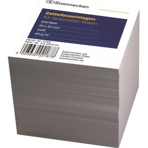 Soennecken, Haftnotiz, Zettelboxeinlage 9x9 cm (BxH) 80g/m² weiss 800 Bl. (90 x 90 mm) Soennecken, Haftnotiz, Zettelboxeinlage 9x9 cm (BxH) 80g/m² weiss 800 Bl. (90 x 90 mm)