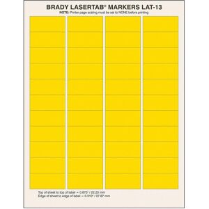 Brady, Etiketten, ELAT-13-747-YL-2.5, Polyester, Gelb, 47 x 21 mm, dauerhaft klebend, DIN A4, 4-bahnig (2544 E Brady, Etiketten, ELAT-13-747-YL-2.5, Polyester, Gelb, 47 x 21 mm, dauerhaft klebend, DIN A4, 4-bahnig (2544 E