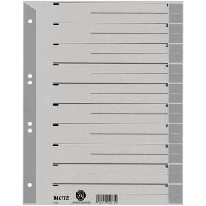 Leitz, Ordner Zubehör, Trennblätter, A4 Überbreite, Kraftkarton 230g/qm, grau Blanko-Registertaben können in verschie Leitz, Ordner Zubehör, Trennblätter, A4 Überbreite, Kraftkarton 230g/qm, grau Blanko-Registertaben können in verschie