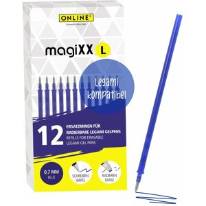 Online, Ersatzpatronen + Tintenfass, 12er Pack Gel-Mine magiXX L radierbar, blau (Blau, 0.70 mm, 12 Stk.) Online, Ersatzpatronen + Tintenfass, 12er Pack Gel-Mine magiXX L radierbar, blau (Blau, 0.70 mm, 12 Stk.)