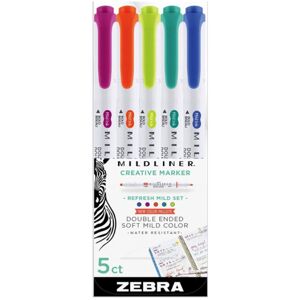 Zebra, Marker, Mildliner Stifte Bulletjournal Brush Refresh Tones 5er Set (5x) Zebra, Marker, Mildliner Stifte Bulletjournal Brush Refresh Tones 5er Set (5x)