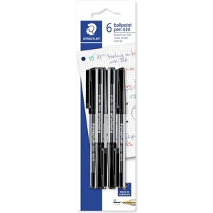 Staedtler Schreibstifte, stick 430 Kugelschreiber Blisterkarte mit 6 Stück, schwarz, Linienbreite M (6x) Staedtler Schreibstifte, stick 430 Kugelschreiber Blisterkarte mit 6 Stück, schwarz, Linienbreite M (6x)