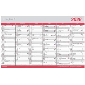 Mayland-Burde, Kalender, Kontorkalender Stor m/flagdage 2026 Mayland-Burde, Kalender, Kontorkalender Stor m/flagdage 2026
