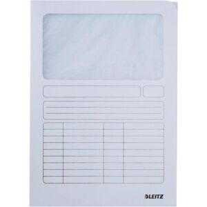 Leitz, Mappe, Sichtmappe, DIN A4, Karton, mit Sichfenster, weiss 160 g-qm, Oberteil mit beschriftbarem Druckr (A4, 100x) Leitz, Mappe, Sichtmappe, DIN A4, Karton, mit Sichfenster, weiss 160 g-qm, Oberteil mit beschriftbarem Druckr (A4, 100x)