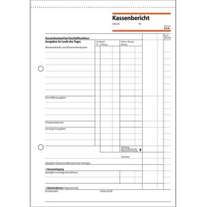 Sigel, Formular, Kassenbericht Formular Papierformat: DIN A5 Anzahl der Durchschläge: 1 Durchschlag (50x) Sigel, Formular, Kassenbericht Formular Papierformat: DIN A5 Anzahl der Durchschläge: 1 Durchschlag (50x)