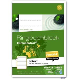 Format-x, Heft + Block, Ringbuchblock (A6, Liniert) Format-x, Heft + Block, Ringbuchblock (A6, Liniert)