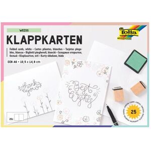 Folia, Grusskarte + Briefpapier, Briefkarte DIN A6 hoch doppelt weiss (25 Stk.) Folia, Grusskarte + Briefpapier, Briefkarte DIN A6 hoch doppelt weiss (25 Stk.)