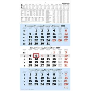 Zettler, Kalender, 3-Monatskalender blau 2027 Zettler, Kalender, 3-Monatskalender blau 2027