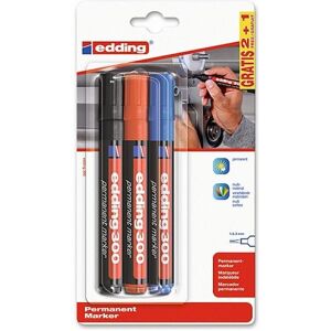 Edding, Marker, Permanent-Marker Farbig Assortiert 3 Stück (3x) Edding, Marker, Permanent-Marker Farbig Assortiert 3 Stück (3x)