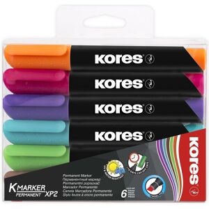 Kores, Marker, Permanent-Marker ""K MARKER"", Keilspitze, 6er Etui Strichstärke: 3-5 mm, schnell trocknend, nachfül (6x) Kores, Marker, Permanent-Marker ""K MARKER"", Keilspitze, 6er Etui Strichstärke: 3-5 mm, schnell trocknend, nachfül (6x)