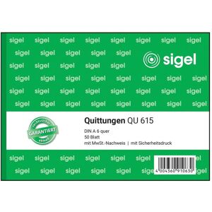 Sigel, Formular, Quittungsblock DIN A6 quer nicht selbstdurchschreibend 50 Bl. (50x) Sigel, Formular, Quittungsblock DIN A6 quer nicht selbstdurchschreibend 50 Bl. (50x)