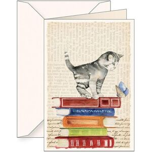 Tassotti, Grusskarte + Briefpapier, B6 Karte + Umschlag 6120 Katze und Bücher (1 Stk.) Tassotti, Grusskarte + Briefpapier, B6 Karte + Umschlag 6120 Katze und Bücher (1 Stk.)