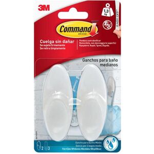 3M Klebehaken + Klebenagel, Command bathroom hook, medium, white, 35 x 86 x 29, 2 pcs + 3 strips, max 1.3 kg 3M Klebehaken + Klebenagel, Command bathroom hook, medium, white, 35 x 86 x 29, 2 pcs + 3 strips, max 1.3 kg