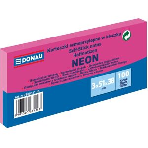 Donau, Haftnotiz, Selbstklebeblock, 51x38mm, 3x100 blatt, neon, pink (38 x 51 mm) Donau, Haftnotiz, Selbstklebeblock, 51x38mm, 3x100 blatt, neon, pink (38 x 51 mm)