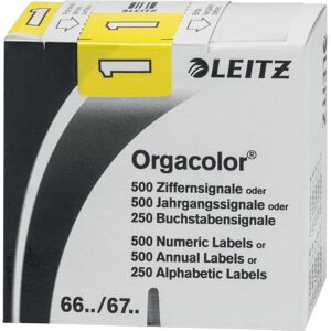 Leitz, Ordner Zubehör, Ziffernsignal Orgacolor "1", auf Rolle, gelb Masse: (B)30 x (H)23 mm, auf Trägerbandrolle, selb Leitz, Ordner Zubehör, Ziffernsignal Orgacolor "1", auf Rolle, gelb Masse: (B)30 x (H)23 mm, auf Trägerbandrolle, selb