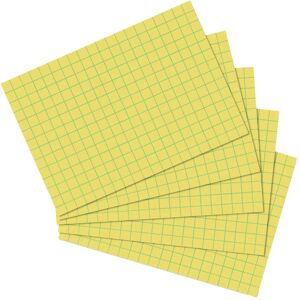 Herlitz, Karteikarten, Karteikarten, DIN A6, kariert, gelb aus Papier, 170 g-qm, holzfrei, 5 mm kariert, Linienfarbe: (A6, 100x, 170 g/m²) Herlitz, Karteikarten, Karteikarten, DIN A6, kariert, gelb aus Papier, 170 g-qm, holzfrei, 5 mm kariert, Linienfarbe: (A6, 100x, 170 g/m²)