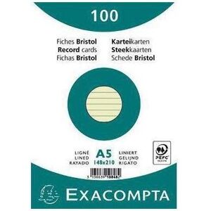 Exacompta, Karteikarten, Karteikarten liniert grün, 100 (A5, 100x, 205 g/m²) Exacompta, Karteikarten, Karteikarten liniert grün, 100 (A5, 100x, 205 g/m²)
