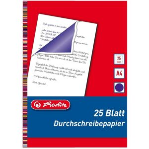 Herlitz, Kopierpapier, Durchschreibpapier, DIN A4, Inhalt: 25 Blatt blau schreibend (A4) Herlitz, Kopierpapier, Durchschreibpapier, DIN A4, Inhalt: 25 Blatt blau schreibend (A4)