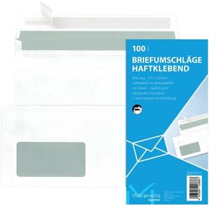 Mailmedia, Briefumschlag, Briefumschlag, DIN Lang, weiss, hk, mF, Offset, 80g/qm, Kleinpackung 100 Stück (110 x 220 mm, 100x) Mailmedia, Briefumschlag, Briefumschlag, DIN Lang, weiss, hk, mF, Offset, 80g/qm, Kleinpackung 100 Stück (110 x 220 mm, 100x)