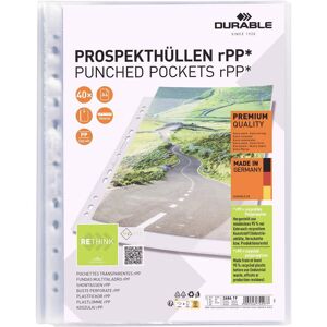 Durable, Mappe, Prospekthülle PREMIUM A4 1 x DIN A4 PP Durchsichtig 268619 40 St. (A4, 40x) Durable, Mappe, Prospekthülle PREMIUM A4 1 x DIN A4 PP Durchsichtig 268619 40 St. (A4, 40x)