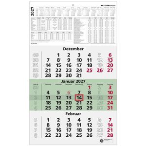 Zettler, Kalender, 3-Monatskalender grün Blauer Engel 2027 Zettler, Kalender, 3-Monatskalender grün Blauer Engel 2027